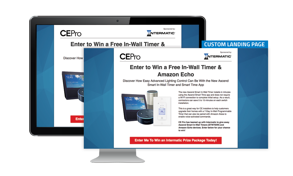 CE Pro Custom Landing Page