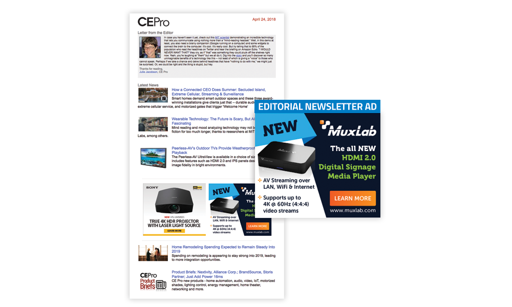 CE Pro Editorial Newsletters