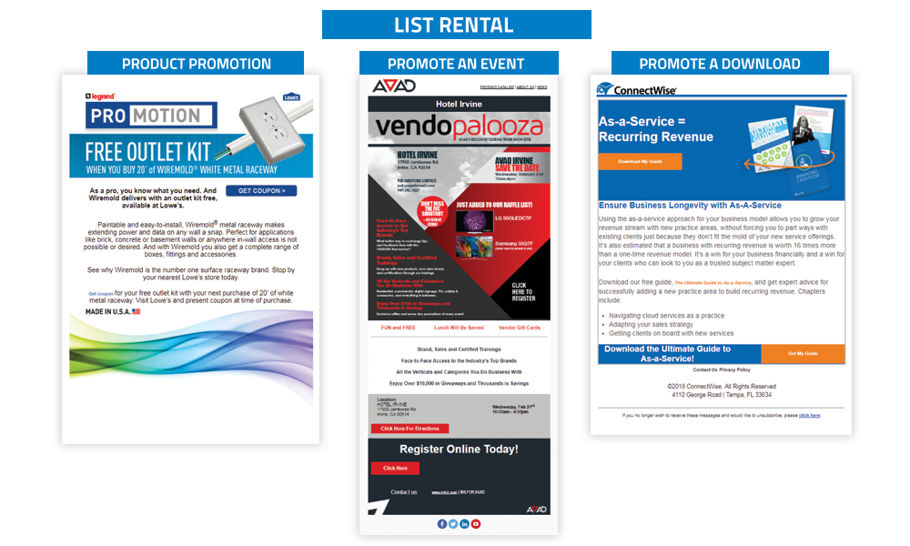 CE Pro Targeted List Rentals