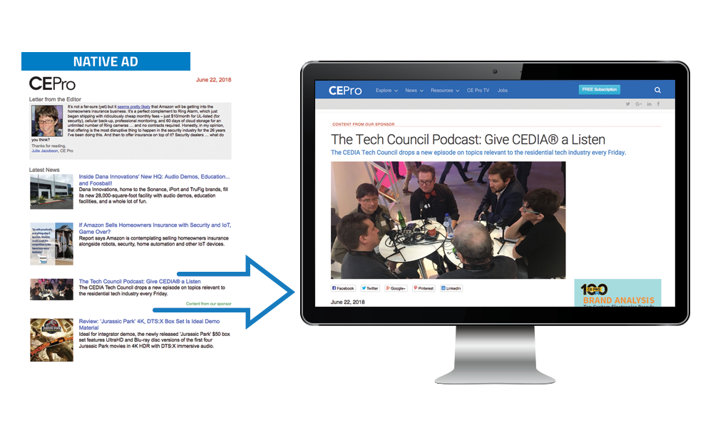 CE Pro Native Advertising